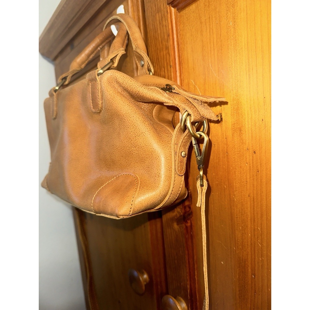 Unbranded Leather Purse Boston Bag Crossbody Shoulder Handbag Top Handle Brown - Picture 3 of 14